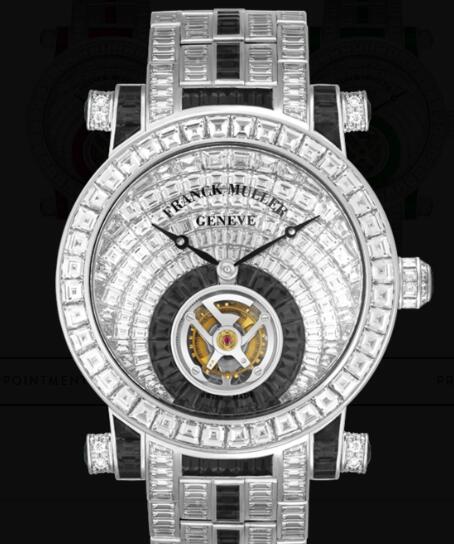 Review Franck Muller Round Men Tourbillon invisible-set baguette diamonds Replica Watch for Sale Cheap Price 7008 T INV C INV D
